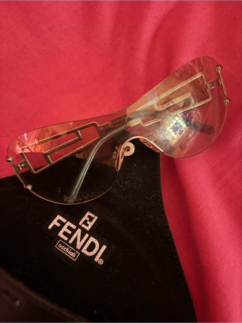 Fendi Rimless Shield brown Gradient Sunglasses with Case Fendi Shield Brown Sunglasses for Women | eBay main image 3